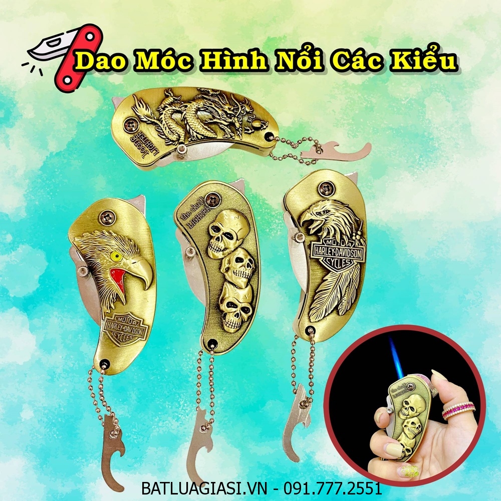 BẬT LỬA KHÈ - DAO MÓC - KHUI BIA 3IN1 (KIM LOẠI) - (XÀI GAS)