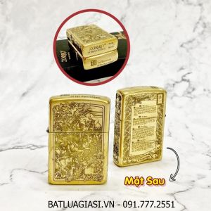 BẬT LỬA ZIPPO ZORRO BÓNG - KHẮC 5 MẶT HÌNH 'TỨ KỴ SĨ KHẢI HUYỀN MẪU 1" Z-3 (FULL BOX) - (XÀI XĂNG)