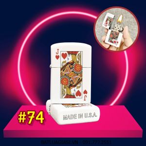 BẬT LỬA ZIPPO 2 MẶT HÌNH LÁ BÀI "BỒI CƠ" - (XÀI XĂNG) #74