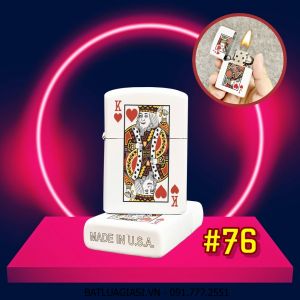 BẬT LỬA ZIPPO 2 MẶT HÌNH LÁ BÀI "GIÀ CƠ" - (XÀI XĂNG) #76