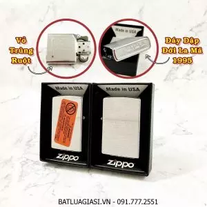 BẬT LỬA ZIPPO MỸ VÂN XƯỚC - ĐỜI LA MÃ 1995 - RUỘT USA (CÓ TEM ĐỎ) - (XÀI XĂNG) #BẠC XƯỚC