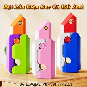 BẬT LỬA ĐIỆN DAO CÀ RỐT 2IN1 (DAO VÔ TRI) FULLBOX - (SẠC ĐIỆN)