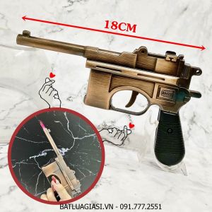 BẬT LỬA KHÈ HÌNH SÚNG CỔ MAUSER - SÚNG BẾN THƯỢNG HẢI (SIZE: 18CM) - (XÀI GAS)