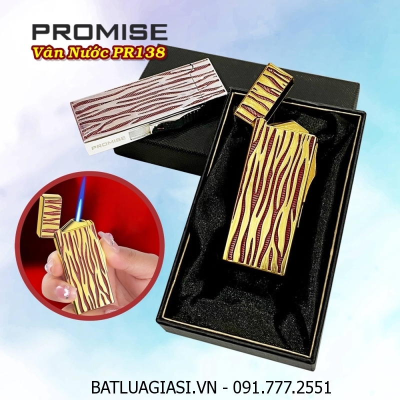 BẬT LỬA KHÈ PROMISE VÂN NƯỚC PR138 (CÓ HỘP) - (XÀI GAS)