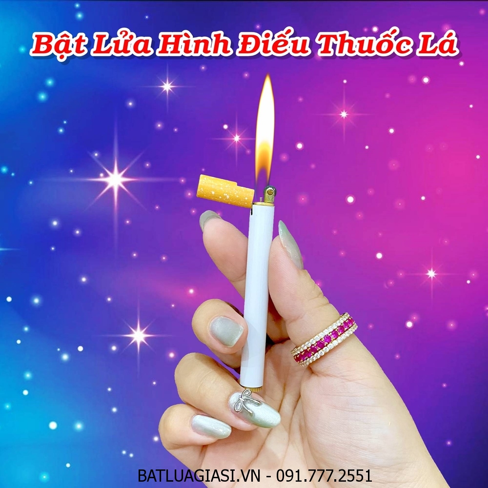 BẬT LỬA HÌNH ĐIẾU THUỐC LÁ (GAS ĐÁ RÃNH TAY) - (XÀI GAS)