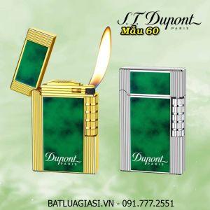 BẬT LỬA DUPONT SƠN MÀI PHỦ BÓNG 2 MẶT MÀU XANH LÁ M-60 (S.T. DUPONT) - (XÀI GAS)