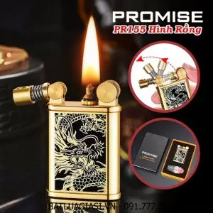 BẬT LỬA XĂNG ĐÁ PROMISE PR155 HÌNH RỒNG (FULLBOX) - (XÀI XĂNG)