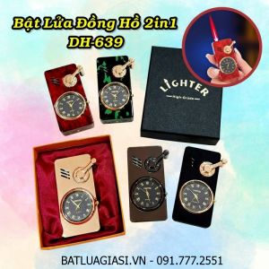 BẬT LỬA KHÈ ĐỒNG HỒ 2IN1 DH-639 (CÓ HỘP) - (XÀI GAS)