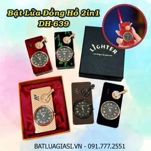 BẬT LỬA KHÈ ĐỒNG HỒ 2IN1 DH-639 (CÓ HỘP) - (XÀI GAS)