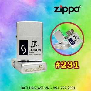 BẬT LỬA ZIPPO SƠN TĨNH ĐIỆN 2 MẶT HÌNH GÓI THUỐC LÁ SÀI GÒN BẠC (XÀI XĂNG) #231