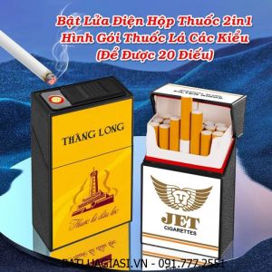 BẬT LỬA ĐIỆN HỘP THUỐC 2IN1 HÌNH GÓI THUỐC LÁ THĂNG LONG (ĐỂ ĐƯỢC 20 ĐIẾU THUỐC) - (SẠC ĐIỆN)