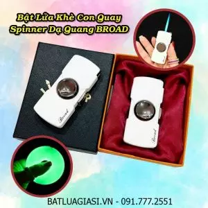 BẬT LỬA KHÈ CON QUAY SPINNER DẠ QUANG BROAD (CON QUAY SPINNER DẠ QUANG PHÁT SÁNG TRONG TỐI) (CÓ HỘP) - (XÀI GAS)