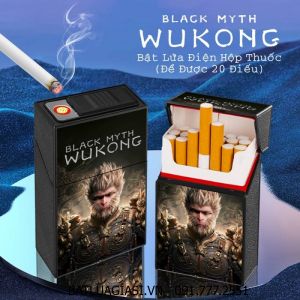 BẬT LỬA ĐIỆN HỘP THUỐC 2IN1 HÌNH WUKONG (BLACK MYTH: WUKONG) (ĐỂ ĐƯỢC 20 ĐIẾU THUỐC) - (SẠC ĐIỆN)