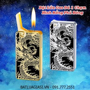 BẬT LỬA GAS ĐÁ 1 CHẠM HÌNH RỒNG PHỦ BÓNG - (XÀI GAS)