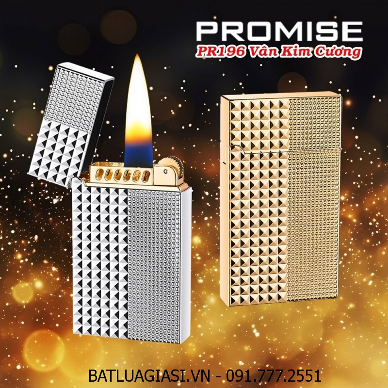 BẬT LỬA XĂNG ĐÁ PROMISE PR196 VÂN KIM CƯƠNG - (XÀI XĂNG)