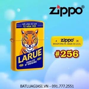 BẬT LỬA ZIPPO SƠN TĨNH ĐIỆN 2 MẶT HÌNH LOGO BIA LARUE (CÓ MỘC ĐÁY) - (XÀI XĂNG) #256