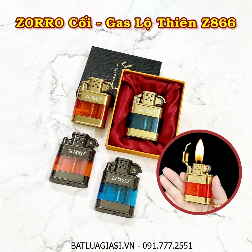 BẬT LỬA ZORRO CỐI GAS LỘ THIÊN Z866 (CÓ HỘP) - (XÀI GAS)