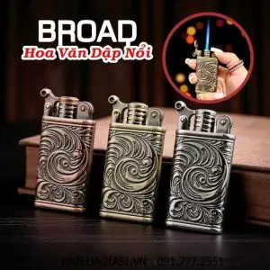 BẬT LỬA KHÈ BROAD HOA VĂN DẬP NỔI 2 MẶT - (XÀI GAS)