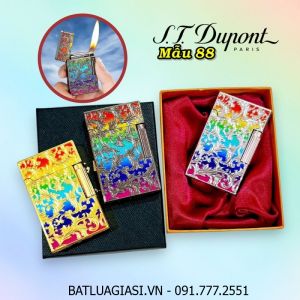 BẬT LỬA DUPONT HOA VĂN SƠN MÀI DẬP NỔI 2 MẶT M-88 (S.T. DUPONT) (CÓ HỘP) - (XÀI GAS)