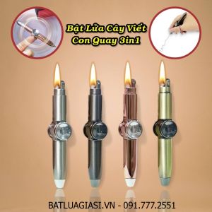 BẬT LỬA CÂY VIẾT CON QUAY 3IN1 (KIM LOẠI VIẾT CHỮ ĐƯỢC) (FULLBOX) - (XÀI XĂNG)