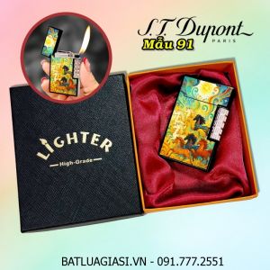 BẬT LỬA DUPONT HÌNH BÁT MÃ (MÃ ĐÁO THÀNH CÔNG) M-91 (S.T. DUPONT) (CÓ HỘP) - (XÀI GAS)