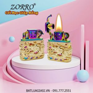 BẬT LỬA ZORRO CỐI BỌC GIÁP RỒNG NỔI (FULLBOX) - (XÀI XĂNG)