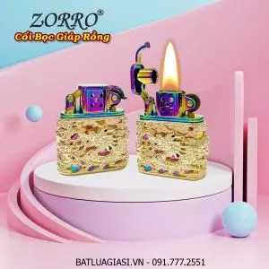 BẬT LỬA ZORRO CỐI BỌC GIÁP RỒNG NỔI (FULLBOX) - (XÀI XĂNG)