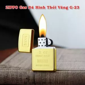 BẬT LỬA ZIPPO GAS ĐÁ HÌNH THỎI VÀNG G-23 - (XÀI GAS)