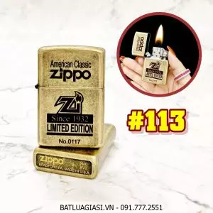 BẬT LỬA ZIPPO VÀNG CỔ AMERICAN CLASSIC 1932 LIMITED EDITION (CÓ MỘC ĐÁY) - (XÀI XĂNG) #113