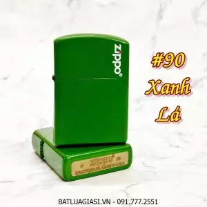 BẬT LỬA ZIPPO SƠN TĨNH ĐIỆN (CÓ MỘC ĐÁY) - (XÀI XĂNG) #90 XANH LÁ