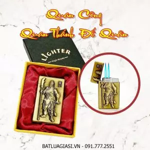 BẬT LỬA KHÈ 2 TIA HÌNH QUAN CÔNG CẦM ĐAO (CÓ HỘP) - (XÀI GAS)