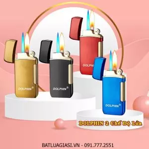 BẬT LỬA DOLPHIN 2 CHẾ ĐỘ LỬA (LỬA NGỌN VÀ LỬA HOẢ TIỄN) - (XÀI GAS)