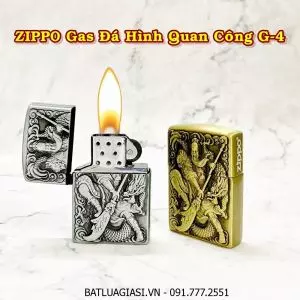 BẬT LỬA ZIPPO GAS ĐÁ HÌNH QUAN CÔNG G-4 - (XÀI GAS)