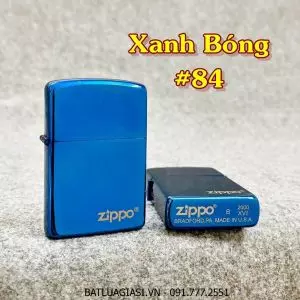 BẬT LỬA ZIPPO TRƠN BÓNG (CÓ MỘC ĐÁY) - (XÀI XĂNG) #XANH BÓNG #84