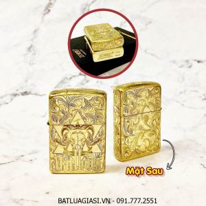 BẬT LỬA ZIPPO ZORRO BÓNG - KHẮC 5 MẶT LOGO MARLBORO HÌNH ĐẦU BÒ Z-10 (FULL BOX) - (XÀI XĂNG)