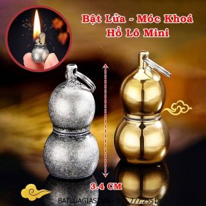 BẬT LỬA XĂNG ĐÁ - MÓC KHÓA HỒ LÔ MINI (KIM LOẠI) - (XÀI XĂNG)