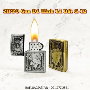 BẬT LỬA ZIPPO GAS ĐÁ HÌNH LÁ BÀI G-12 - (XÀI GAS)