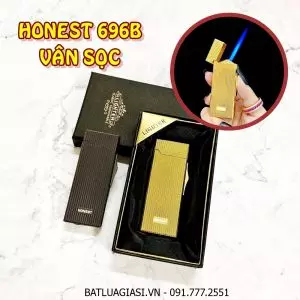 BẬT LỬA KHÈ HONEST 696B VÂN SỌC (CÓ HỘP) - (XÀI GAS)