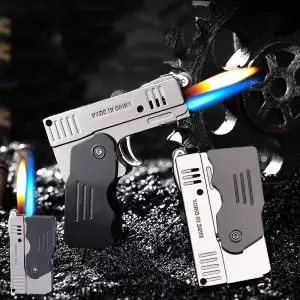 BẬT LỬA 2IN1 HÌNH SÚNG 2 LỬA (LỬA NGỌN VÀ LỬA HOẢ TIỄN) - (XÀI GAS)