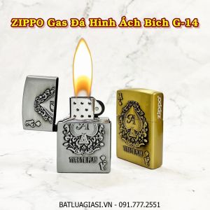 BẬT LỬA ZIPPO GAS ĐÁ HÌNH ÁCH BÍCH G-14 - (XÀI GAS)