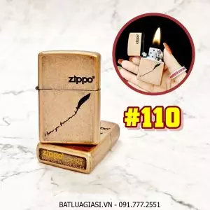 BẬT LỬA ZIPPO ĐỒNG CỔ KHẮC CHỮ ''I LOVE YOU FOREVER'' (CÓ MỘC ĐÁY) - (XÀI XĂNG) #110